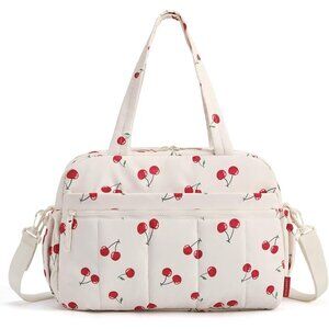 Women Cherry Pop Imported Lightweight Water Resistant Travel Gym Carry On Bag
